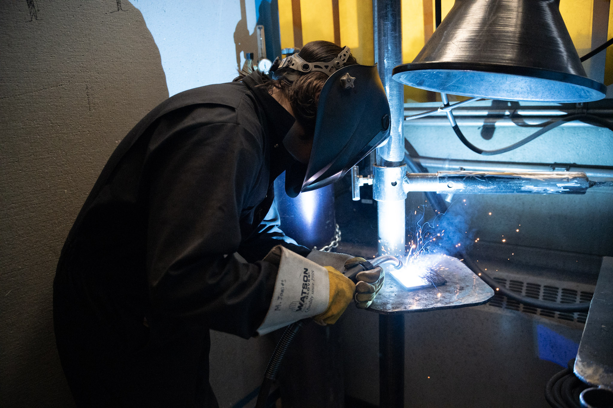 Student welding