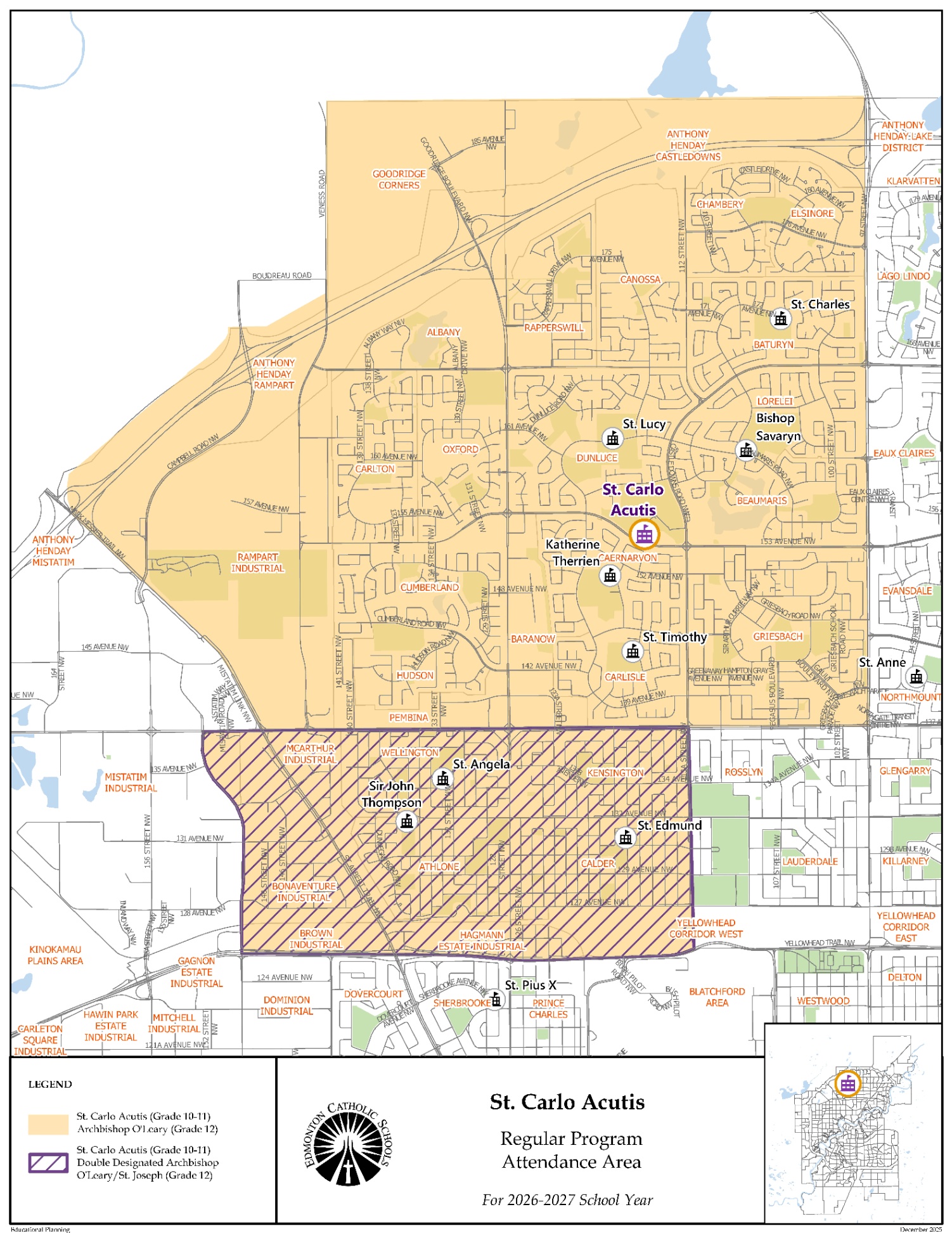 Attendance Area for St Carlo Acutis
