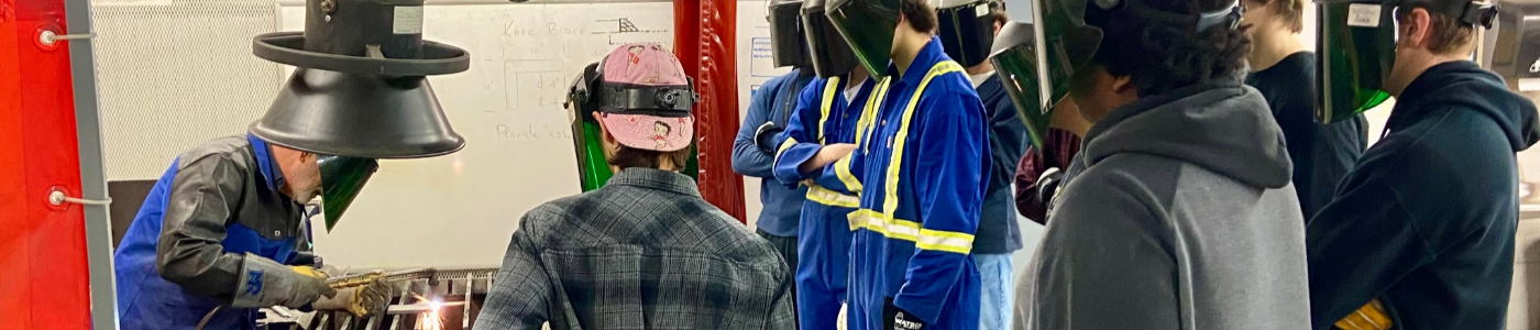 Pipe trades student at work