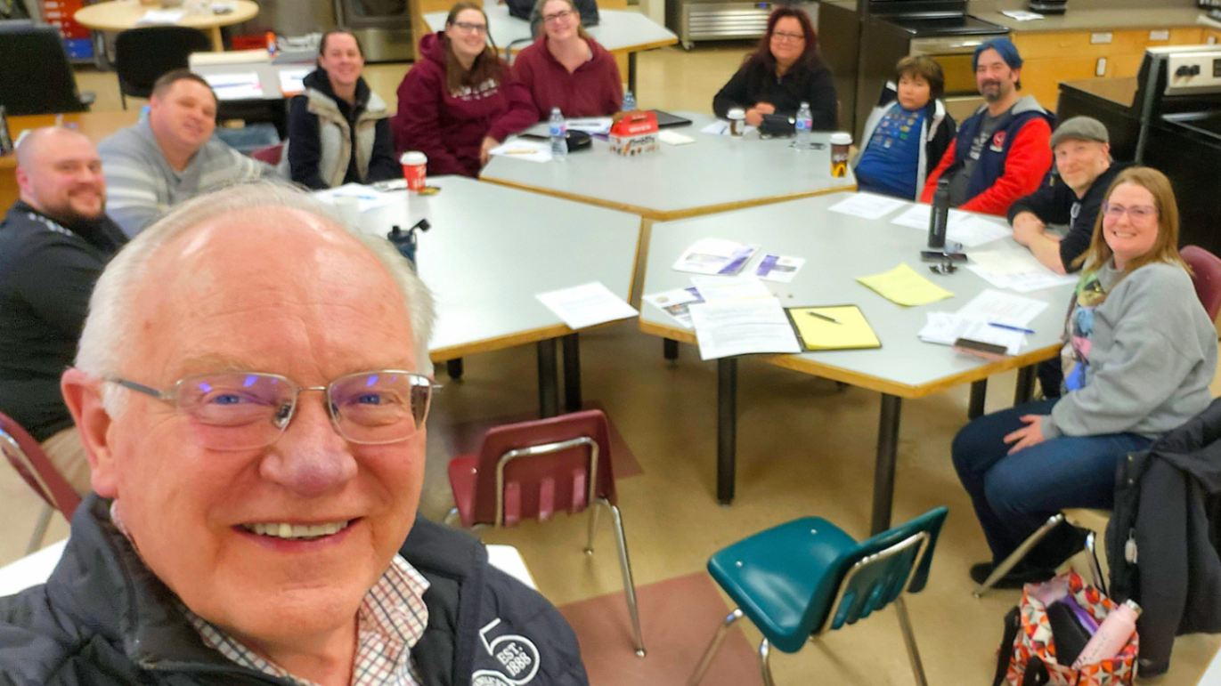 Trustee Harris selfie at a meeting
