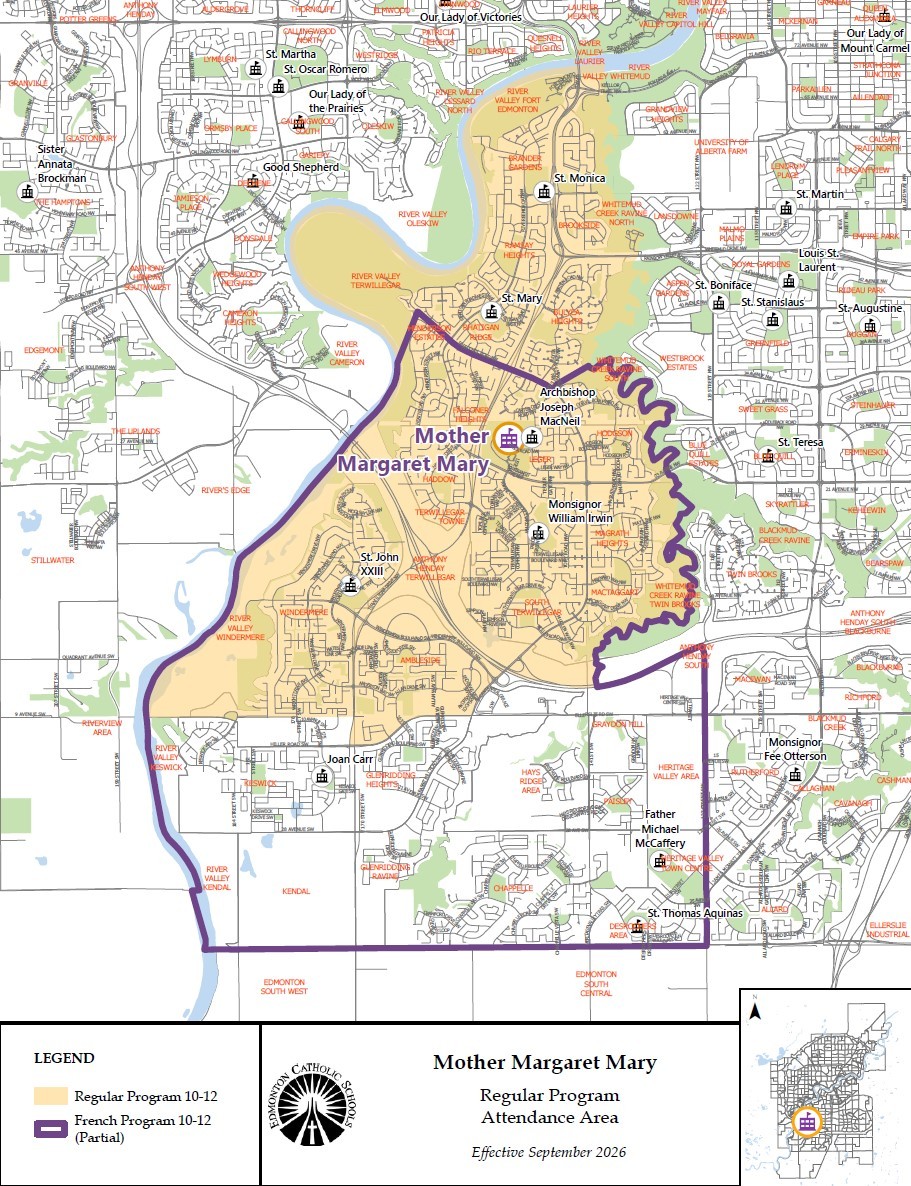Mother Margaret Mary Catchment Area Map 